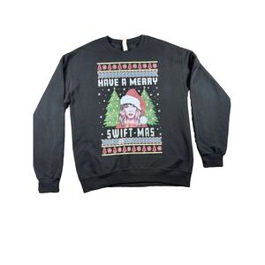 Taylor Swift Medium Black Christmas Sweatshirt Have A Merry Swift-Mas